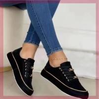 Zapatillas Deportivas para Mujer Cómodas Plataformas con Punta Redonda y Cadena de Cuero a la Moda - details 9