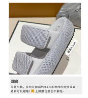 Zapatillas de mujer de suela gruesa de alta gama para uso al aire libre, nuevo estilo de verano con diamantes de imitación, plataforma completa - details 6