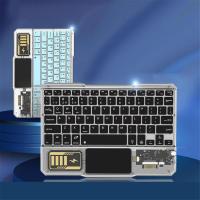 Teclado inalámbrico luminoso, panel táctil recargable, Bluetooth, para teléfono, PC, tableta, juegos, azul claro - details 4