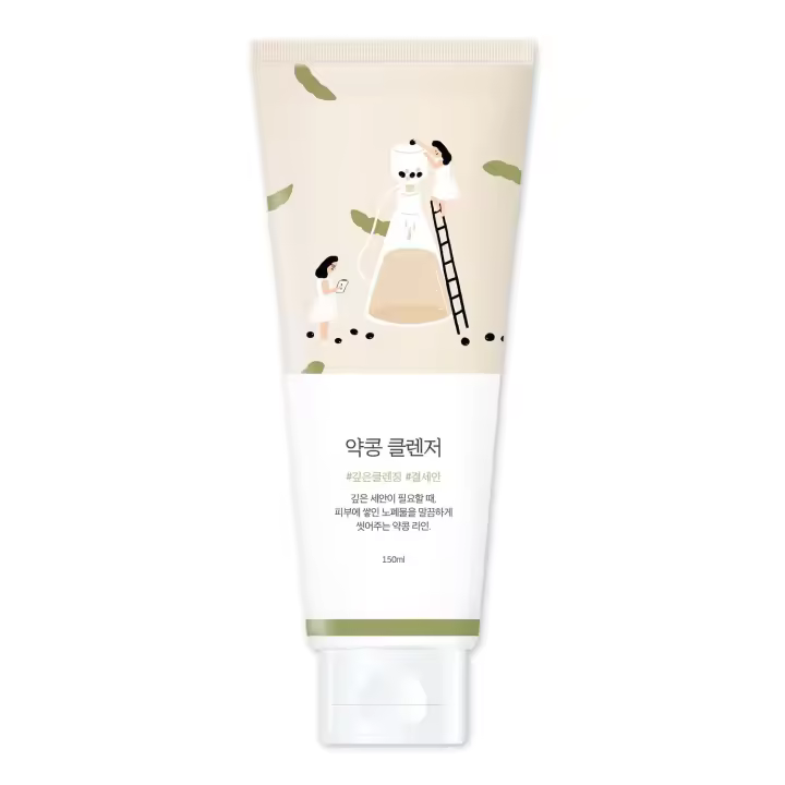 Limpiador nutritivo de soja ROUND LAB |   Limpiador en espuma exfoliante, Exfoliación suave, Elimina puntos negros y exceso de sebo, potente - 1