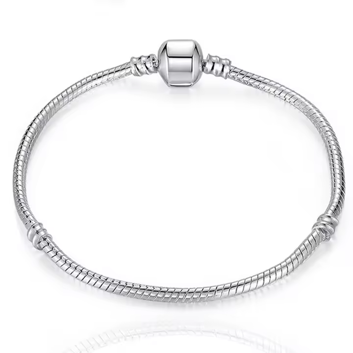 Pulsera de cadena de serpiente de plata de ley 925, joyería de encanto de moda - 1