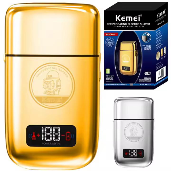 Original kemei metal 5-speed electric shaver for hair beard rechargeable bald shaving machine for men fade finishing tool Shaper - 1