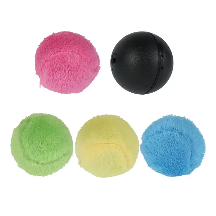 Juguete de felpa para mascotas, bola de rodillo masticable para perros y gatos, juguete eléctrico de activación automática, variedad de colores - 1