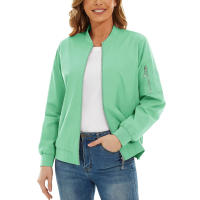 MAGCOMSEN-chaquetas Bomber para mujer, chaqueta informal con cremallera, abrigo cortavientos impermeable, prendas de vestir con 3 bolsillos, otoño - details 16