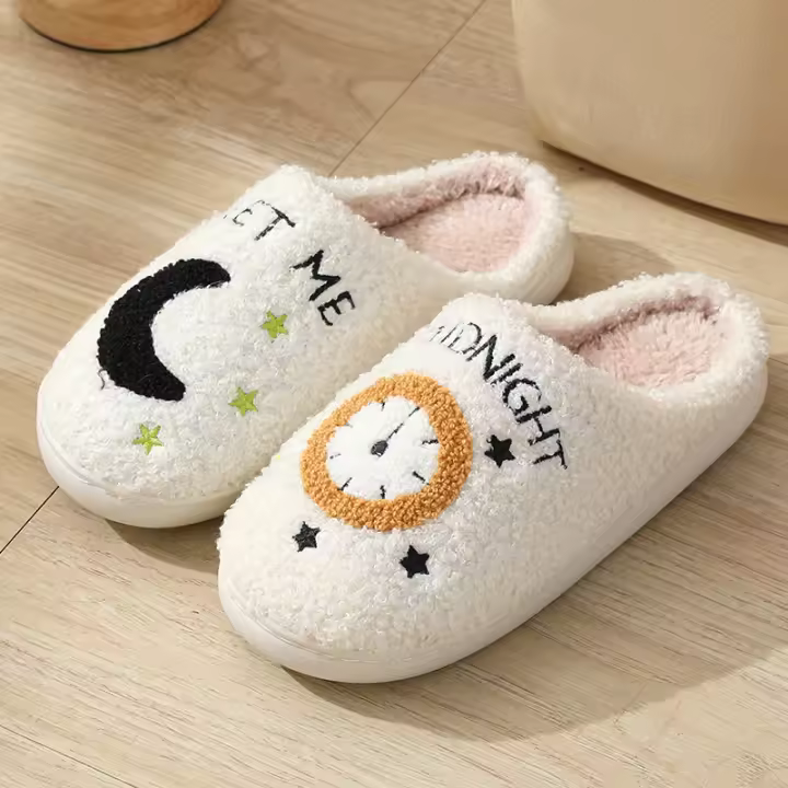Zapatillas de Interior Calientes para Pareja Moda de Mujer Pantuflas de Casa - 1