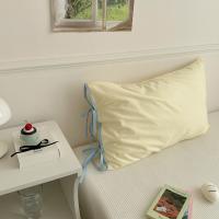 Funda de almohada con lazo de Color sólido, fundas de almohada de algodón de estilo nórdico suave, funda de almohada transpirable lavable, accesorios para dormitorio, 2 uds. - details 7