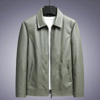 Chaqueta de Cuero de Moda para Hombres Ligera, Estilo Motero Casual, Vintage, Tallas Grandes Disponibles - details 3