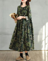 Vestido Floral de Algodón Vintage Moda Casual para Mujeres Primavera Otoño - details 29