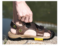 Casual Men Outdoor Sandals Summer Breathable Flat Sole Beach Shoes Comfort Soft Walking Hiking Sandals Athletic Male Shoes 2024 - details 11