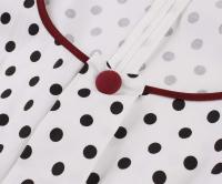 Vestido de Verano Vintage Hepburn Polka Dot de Contraste Cuello Cuadrado de los 50 Cintura Alta - details 4