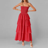 Vestido Largo de Moda Elegante sin Tirantes de Color Sólido para Mujer Primavera 2025 - details 7