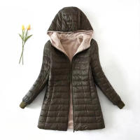 Chaqueta de invierno para mujer, nueva longitud media, edición coreana, con capucha, abrigo de algodón polar, Parkas cálidas de lana de cordero, chaquetas de invierno - details 2