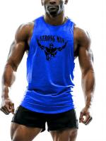 Camisetas sin mangas para hombre fuerte a la moda, chaleco de gimnasio sin mangas con estampado 3D, ropa informal suelta, camisetas deportivas transpirables para exteriores - details 6