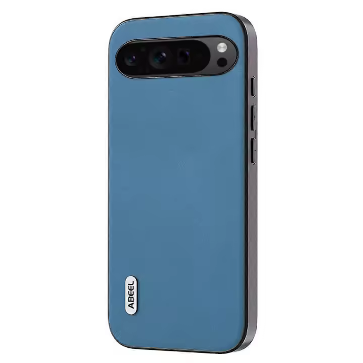 Funda de Teléfono Pixel 9 Pro con Abrigo de Cuero Texturado Cubierta Trasera de TPU y PC - 1