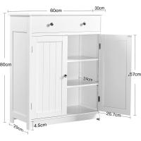 Tres Niveles Columna de Cuarto Baño Cajonera Baño Madera Lacada 60x30x80cm Blanco - details 2