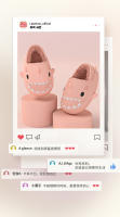 Zapatillas de algodón de tiburón para interiores, impermeables, antideslizantes y cálidas y esponjosas. - details 3