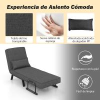 Sofá Cama Convertible Silla de Dormir Individual Tri-Fold con Respaldo Ajustable de 6 Posiciones, Cojín Desmontable y Asiento Tapizado Estructura Metálica Plegable (Azul) - details 16