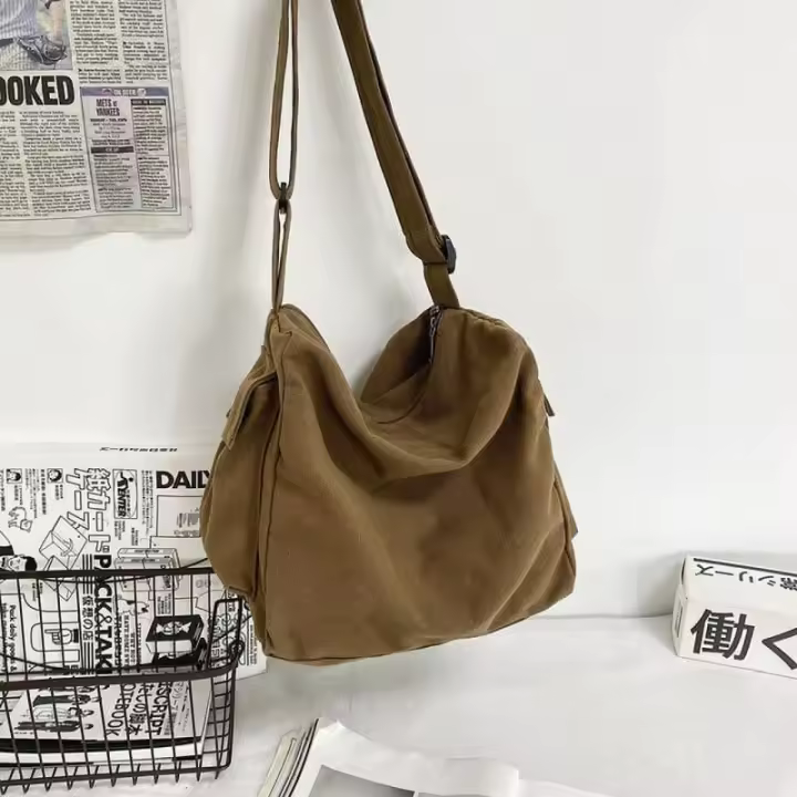 Bolsos cruzados de gran capacidad, bolso de lona informal para mujer, bolsos y bolsos sólidos, bolsos de viaje Unisex de tela - 1