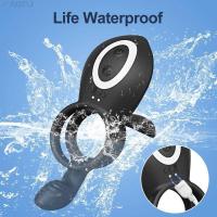 Empaque privado Anillo vibrador sexy para hombres Retraso de la eyaculación Anillo eréctil masculino Estimulador anal de clítoris y punto G Juguete sexual para adultos para parejas - details 7