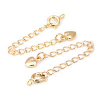 Cadenas de latón de Color dorado de 18K con extremo de gota, cadenas extensibles con cierres redondos de resorte, suministros de joyería Diy de alta calidad para mujer - details 40