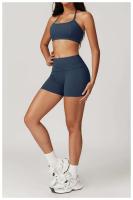 Conjunto de Shorts de Yoga de Cintura Alta Secado Rápido, Cómodo, Plegable, Belleza - details 33
