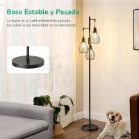 Lámpara de Pie LED Regulable Lámpara de Pie Vintage de 3 Luces con Bombillas E27 - details 18