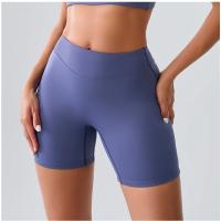 Pantalones cortos de Yoga para mujer, cintura alta, levantamiento de glúteos, entrenamiento, medias deportivas, Control de barriga, gimnasio, correr, pantalones elásticos, pantalones cortos deportivos informales - details 7