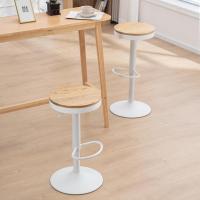 Giratorio de 360° ° Taburetes de mostrador ajustables, estilo industrial vintage, blanco - details 1