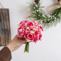 Ramo de rosas artificiales de 8 cabezas, flores de rosas de seda elegantes de tacto Real, plantas falsas de lujo hechas a mano, decoración de boda - details 8