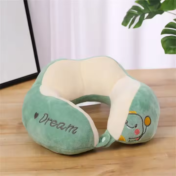 Almohada de cuello lavable y desmontable para el hogar, reposacabezas en forma de U, bonita almohada para dormir en el coche - 1