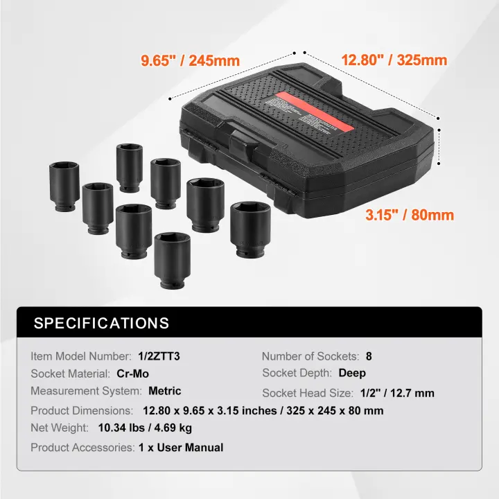 SucceBuy Kit de herramientas para tuercas de husillo, juego de llaves para tuercas de eje de transmisión, para vehículos Toyota, Ford, 4WD y GM, con estuche de almacenamiento, removedor de retenedores de tuercas de husillo de eje - 1