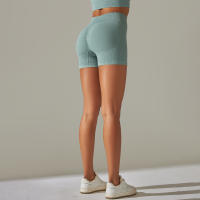 Hamidou-pantalones cortos de Yoga para mujer, Shorts deportivos de cintura alta, sin costuras, con realce de glúteos, para gimnasio, entrenamiento de verano - details 16
