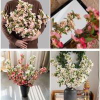 Flores artificiales elegantes de Begonia, simulación de tacto Real realista, flores de Malus, flores falsas hechas a mano, decoración de jardín al aire libre - details 14