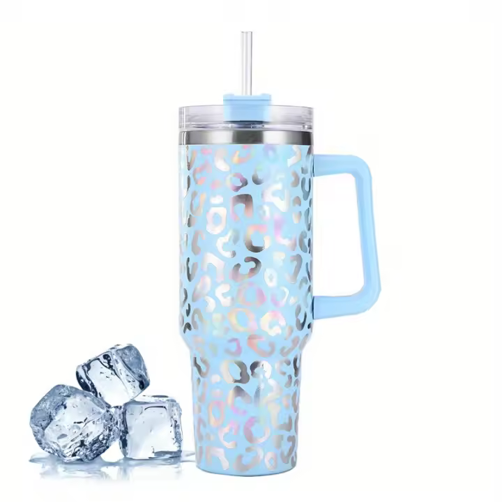 Botella de agua aislada con pajita y asa UFIRE de 40 oz - Vaso de acero inoxidable para acampar - 1