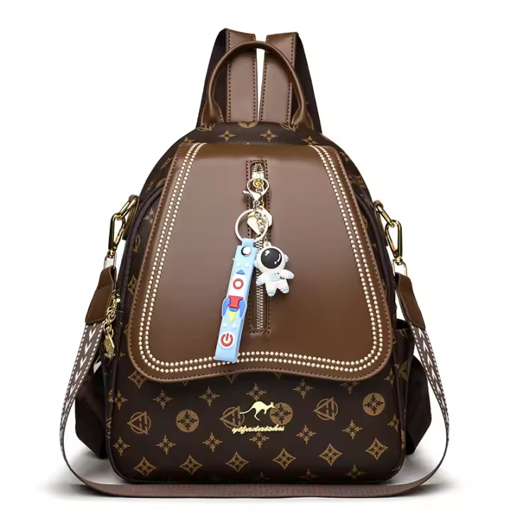 Nueva mochila de moda para mujer, mochila de ocio de estilo occidental multifuncional versátil de gran capacidad, bolsa de viaje para mujer - 1