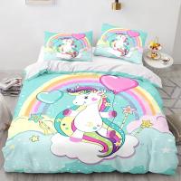 Juego de Ropa de Cama con Dibujos Animados de Unicornio para Niños Funda de Edredón de Caballo Arcoíris Cubierta de Almohada para Cuna de Bebé Linens de Cama Encantadores - details 8