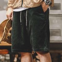Pantalones Cortos de Corduroy Retro para Hombres Pantalones de Moda Casual de Verano Ligeros con Encaje Multifuncional de Medio Largo - details 6