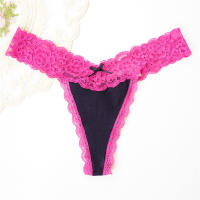 Voplidia-Tanga de algodón para mujer, ropa interior con parte trasera en T, bragas sexys, culo grande, lencería Hipster de encaje sin costuras, 6 unidades por lote - details 3