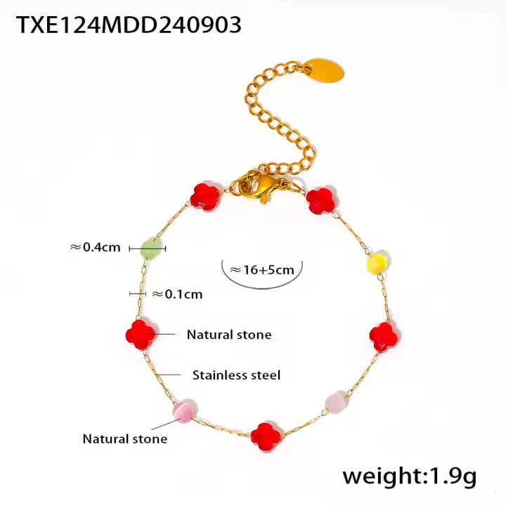 Pulsera de collar de clavícula natural de piedra de color - 1