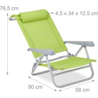 Plegable con Reposacabezas, Abrebotellas y Reposabrazos, Sintético-Acero, Gris - details 19