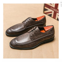 Vestido de negocios para hombres, zapatos de cuero versátiles de moda con cordones casuales bajos negros - details 11