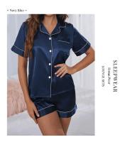 Conjunto de pijamas de satén para mujer, Tops y pantalones cortos con botones, traje de pijama de 2 piezas, ropa de dormir para mujer, ropa de descanso para verano - details 9