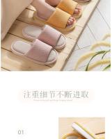Zapatillas de lino de algodón para mujer, antideslizantes, para interior, acoplador para el hogar, plataforma de primavera y otoño, suelo de fondo suave durante todo el año - details 11