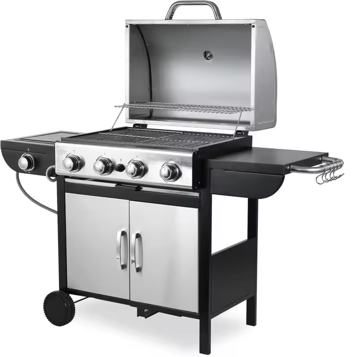 Parrilla de Gas de Alta Rendimiento de 4+1 Quemadores Master con Estufa Lateral - 1