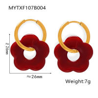 Pendientes de lustrous para las mujeres,316L pendientes colgantes de Maple inoxidable - details 6
