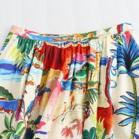 BUNO-novedad de verano, producto, camisa de manga corta estampada a la moda para mujer, conjunto informal de media falda por debajo de la rodilla de cintura alta - details 13