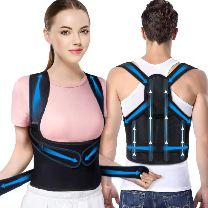 Corrector de postura de espalda para mujeres y hombres, soporte Lumbar para cuello, hombros, mejora la joroba y el alivio del dolor de espalda - 1
