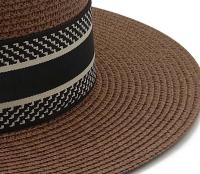 Tendencia moda verano plano ancho tejido para mujeres vacaciones playa protector solar cinta superior señoras sombrero de paja - details 2