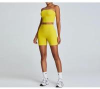 Conjunto de Yoga de Cintura Alta Ropa Deportiva de Nylon Antichoque para Mujeres Sin Mangas - details 11