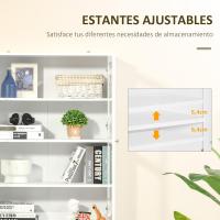 Libros 4 Puertas Estantes Ajustables Estilo Morno Oficina Dormitorio 76x40x1785 cm Blanco - details 4
